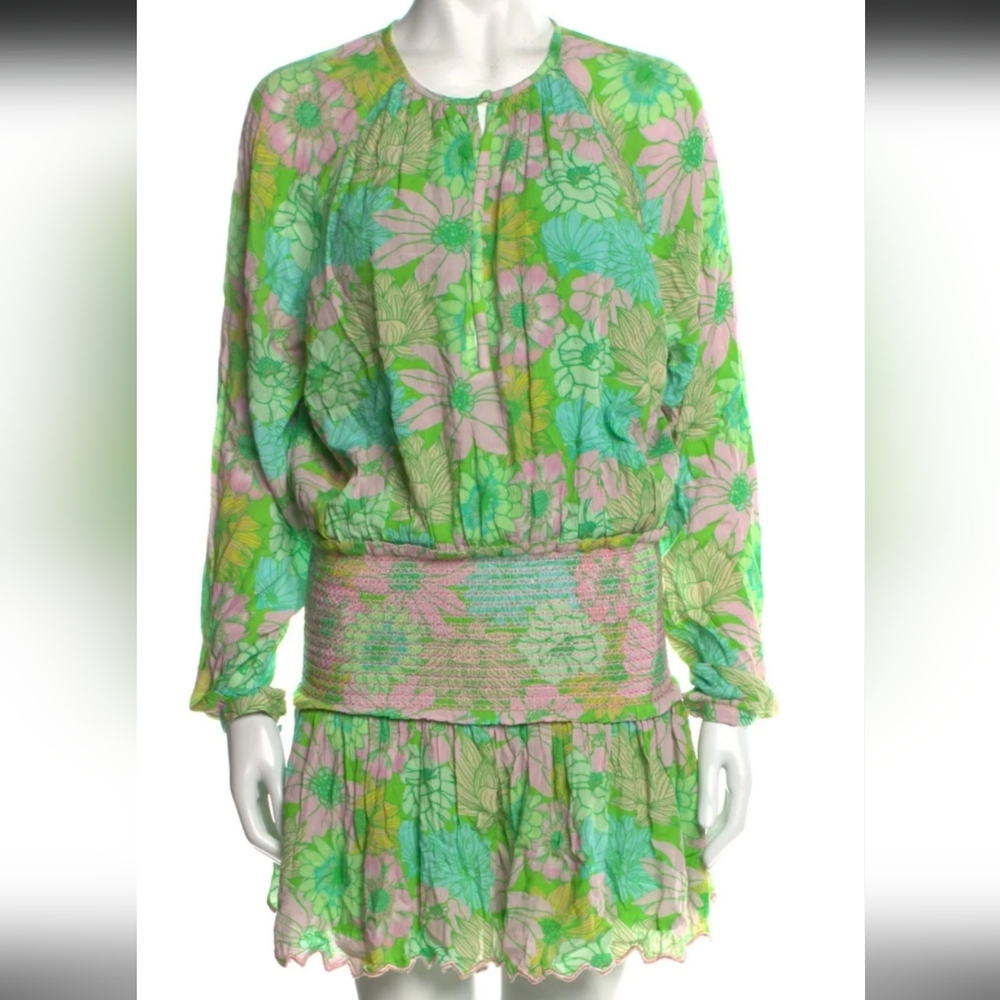 Floral Green and Pink Dress